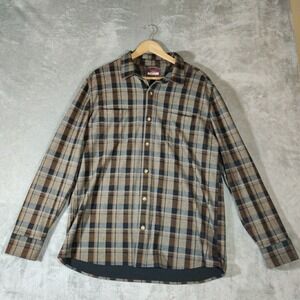 Alesbury Shirt Mens Large Plaid Flannel  Button Up Thick Heavy Gorpcore Outdoors